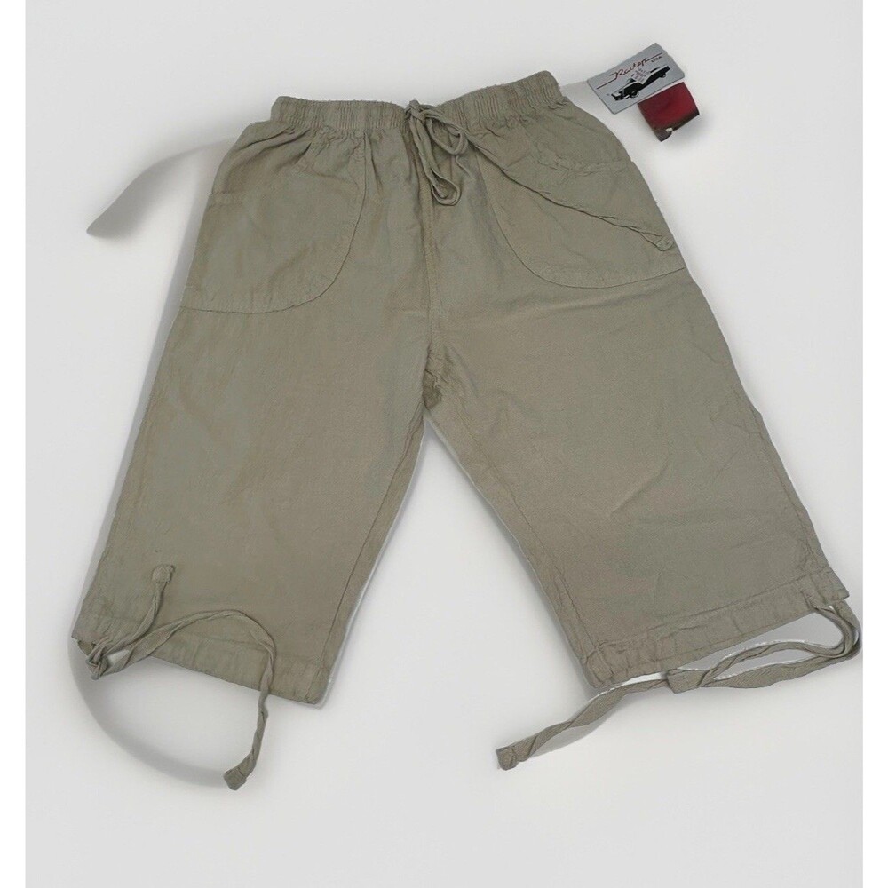 Ragton U.S.A. Capri's Tan Drawstring Elastic Waist Women’s Small 100% cotton